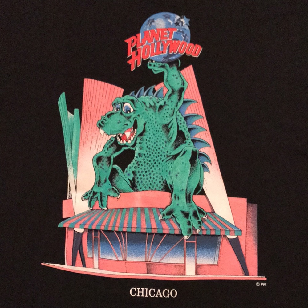 Vintage Planet Hollywood Chicago T-Shirt Black